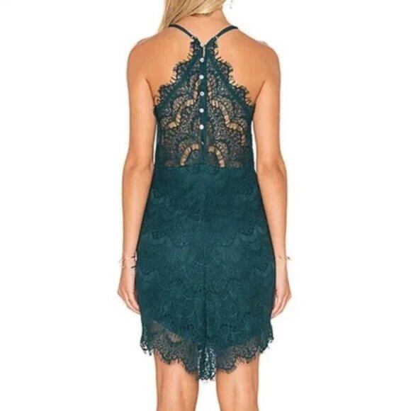 Free People Dress She Got It Lace Sleeveless Mini Slip Bodycon - Picture 2 of 12